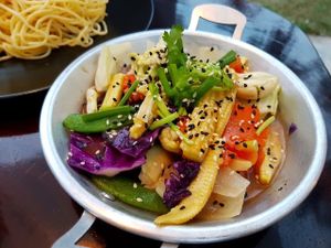 stir-fried veg at Happy Veggie in Koh Lanta