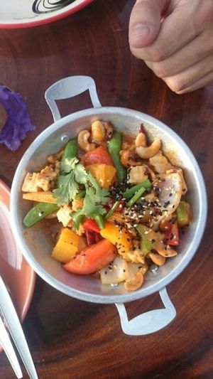 Cashew nut, tofu and veg  at Happy Veggie in Koh Lanta