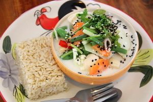 Tom kha coconut soup.  at Happy Veggie in Koh Lanta