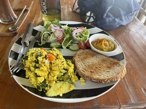 Tofu scramble   at Happy Veggie in Koh Lanta