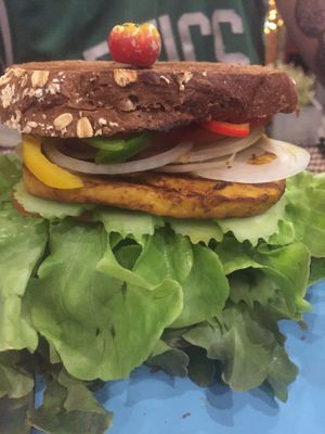 Vegan club sandwich  at Happy Veggie in Koh Lanta