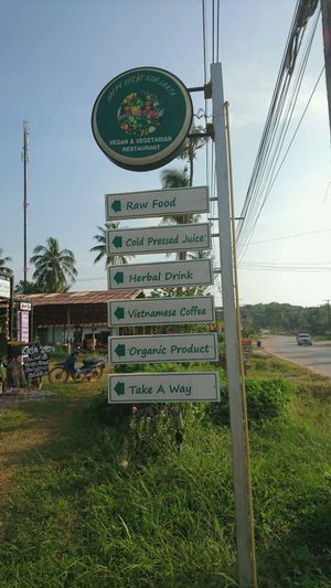 Happy Veggie Sign  at Happy Veggie in Koh Lanta