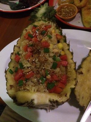 Pineapple fried rice  at Happy Veggie in Koh Lanta