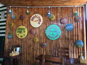Nice wall inside at Happy Veggie in Koh Lanta