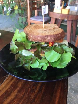 Vegan club sandwich! at Happy Veggie in Koh Lanta
