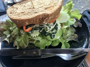 Vegetarian sandwich at Happy Veggie in Koh Lanta
