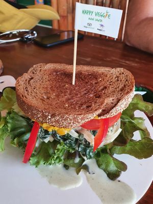Veggie Lover Sandwich . Must try 😍 at Happy Veggie in Koh Lanta