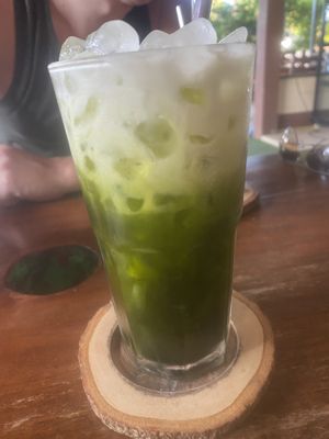 Matcha green tea with coconut milk  at Happy Veggie in Koh Lanta