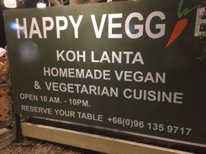 Open Daily 10am-10pm at Happy Veggie in Koh Lanta