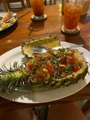 Stuffed pineapple at Happy Veggie in Koh Lanta