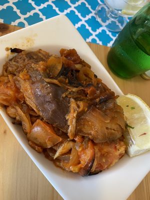 Aubergine and bean stew   at Mish Mish in Alicante