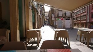The outdoor seating area at Mish Mish in Alicante