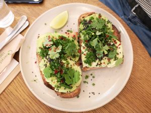 Avocado on toast at Mok in Brussels