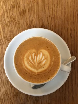 Cappucino with steamed oat milk. at Mok in Brussels