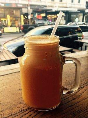 Tropicana juice at Herbivore Eatery in South Yarra