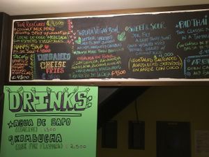 A small portion of their menu at Pura Vegan in Tamarindo