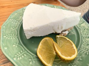 Coconut ice creamy cake!!! at Pura Vegan in Tamarindo