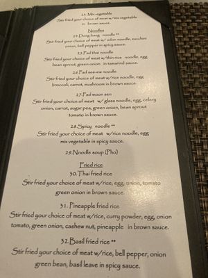 Noodle and rice dishes   at Moon River Thai in Danville