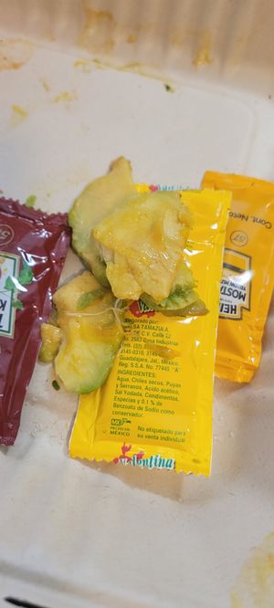 Avocado that I asked to be removed because of my severe allergy at Veganisimo Loncheria in Mexico City