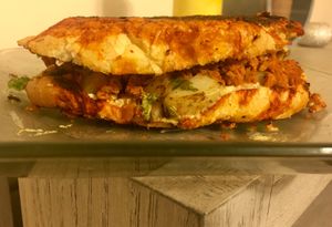 pambazo  at Veganisimo Loncheria in Mexico City