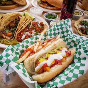 Hot Dogs   #veganos✔️  at Veganisimo Loncheria in Mexico City