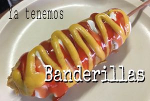 Banderilla "salchicha” de tofu y seitan  at Veganisimo Loncheria in Mexico City