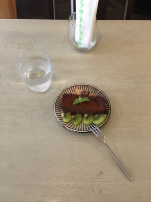 Very nice Vegan Chocolate Tart at Saborami in Okinawa