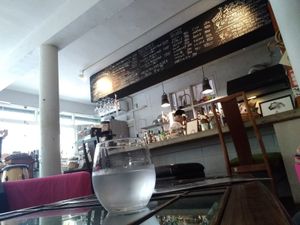 View of the bar from the couch seating at Saborami in Okinawa