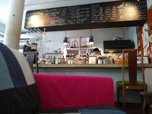 View from the couches at Saborami in Okinawa