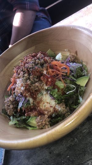 vegan taco rice at Rockers Cafe in Yomitan