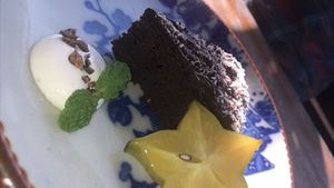 vegan chocolate cake at Rockers Cafe in Yomitan