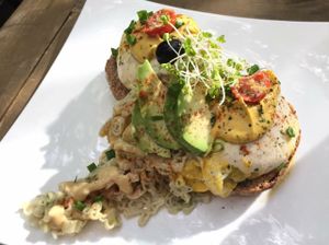 Vegan Egg Benedict at Natural Cafe Niffera in Okinawa