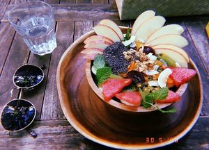 Acai bowl with Chia seeds topping at Natural Cafe Niffera in Okinawa