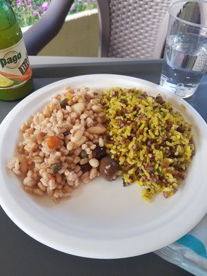 Spelt and rice salad at Semi di Sesamo in Aosta