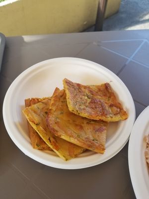 Chickpea 'bread' at Semi di Sesamo in Aosta