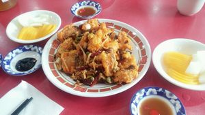 Kkanpoong pyogo (Spicy fried shitake)  at HaGoong - 하궁 in Seoul