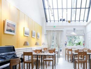 At the back of the the restaurant at Niebe in Paris