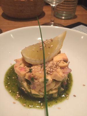 Plantain ceviche.   at Niebe in Paris