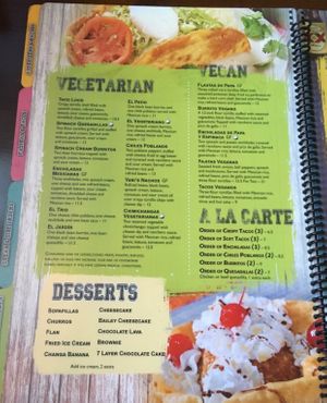 Veg Menu at El Patron Mexican Grill and Cantina in Albany
