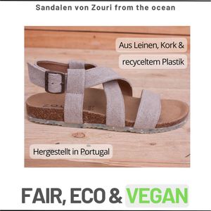 Vegane Sandalen aus Leinenstoff at Shoezuu in Gelsenkirchen
