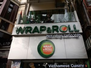 Menu vegan options at Wrap and Roll in Hanoi