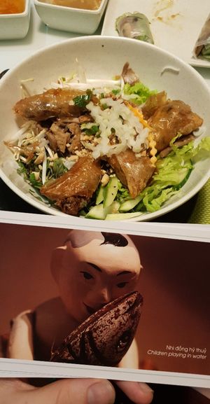 Rice noodles at Wrap and Roll in Hanoi