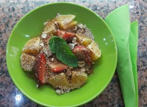 Our breakfast: Happy Bowl at GreenMood in Victoria