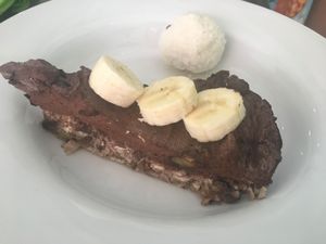 Nutty frozen cake and coconut power ball at GreenMood in Victoria