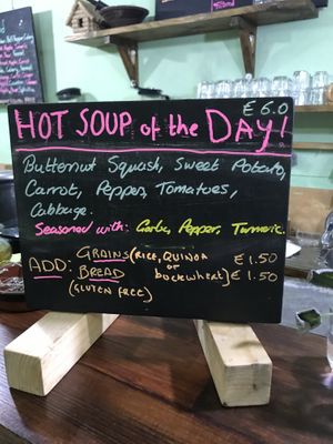 Soup of the day at GreenMood in Victoria