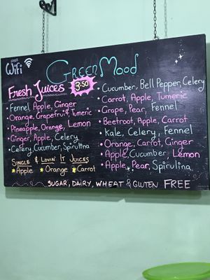 Juices at GreenMood in Victoria