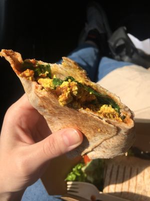 Tofu brunch wrap  at Cascara in Bath