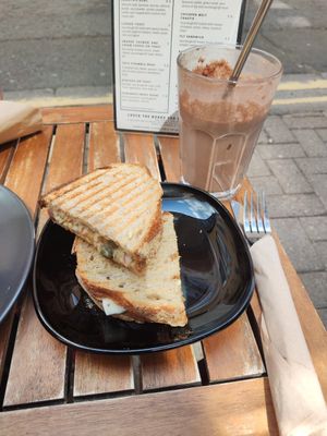 Chickpea toastie and marmite toastie at Cascara in Bath