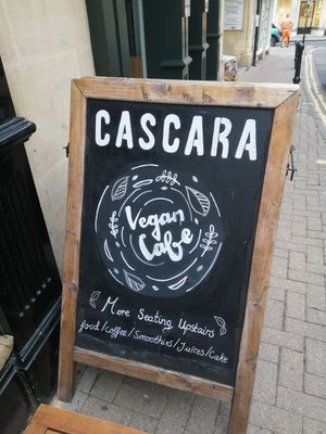 Sign outside at Cascara in Bath