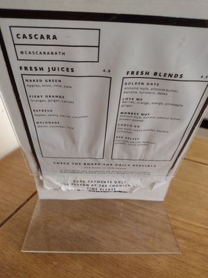 Juices and smoothies at Cascara in Bath